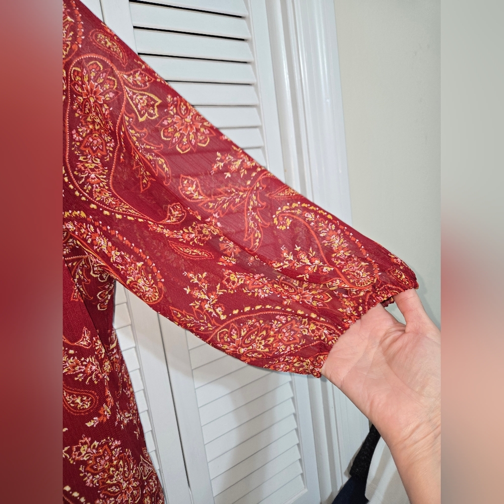 St. John's Bay Women's 1X Boho Paisley Top - Picture 3 of 10